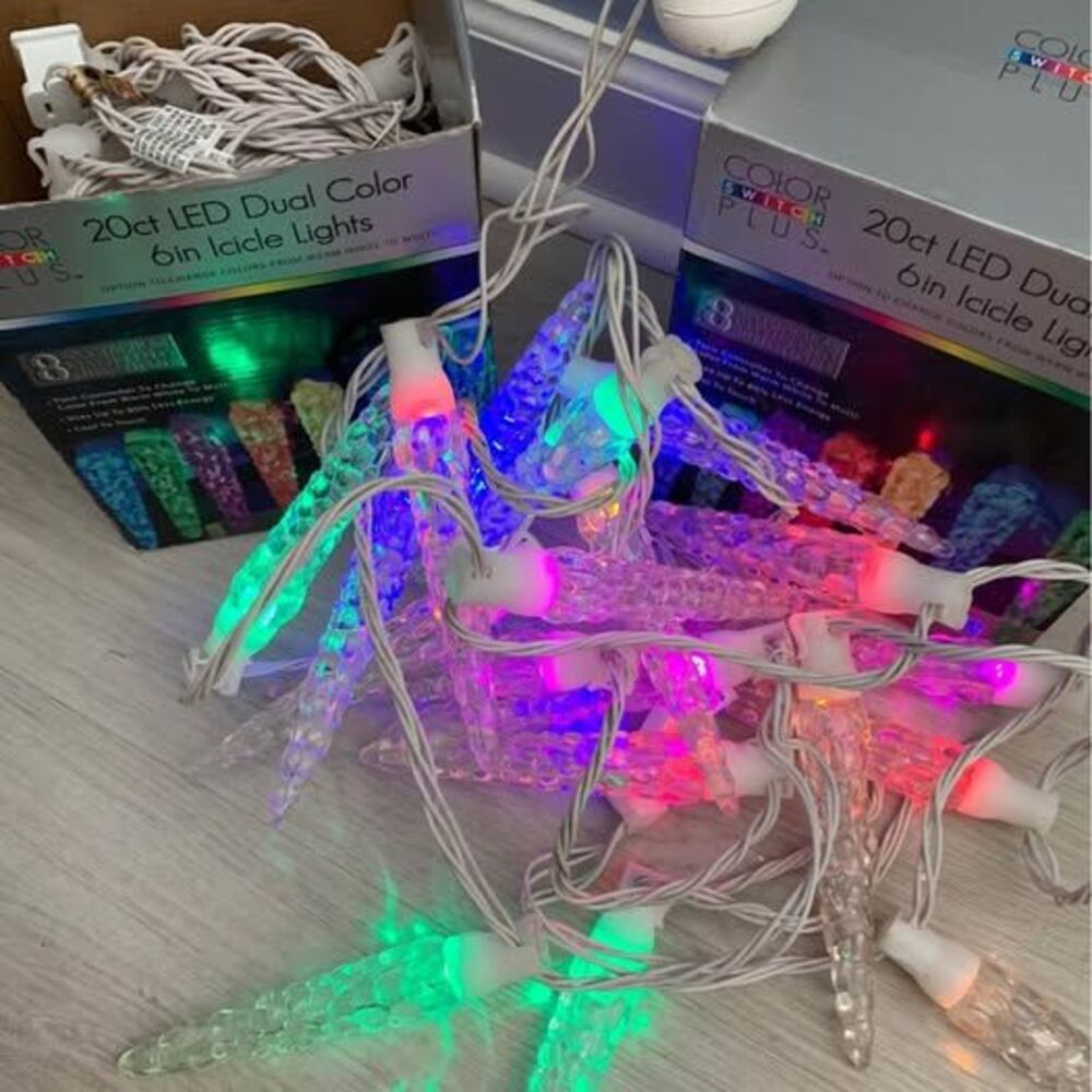 2 sets of icicle lights- multi color function
